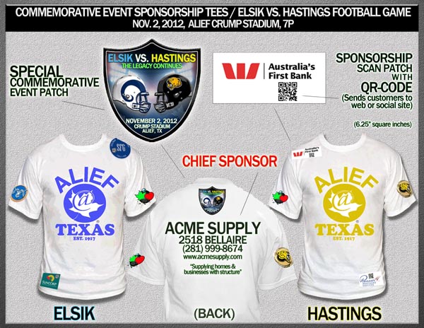 SPONSORSHIP TEES - ELSIK VS HASTINGS